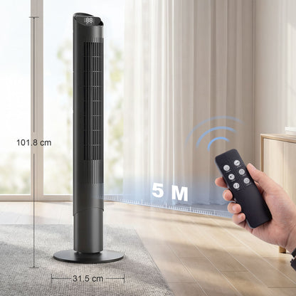 Tower Fan WiFi App Control 101.8 cm Black