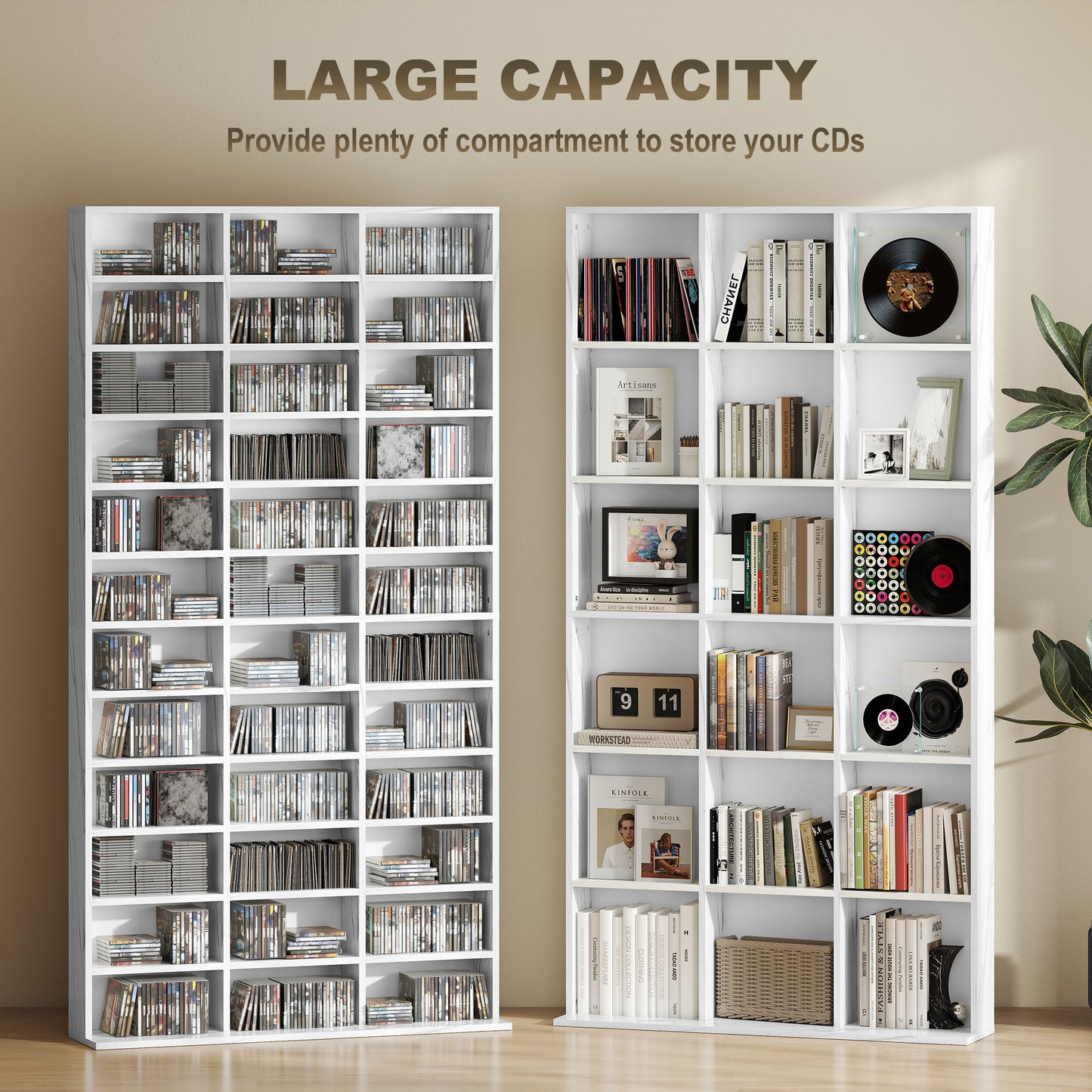 DVD CD Media Storage Rack, Video Display Unit, Marble Effect