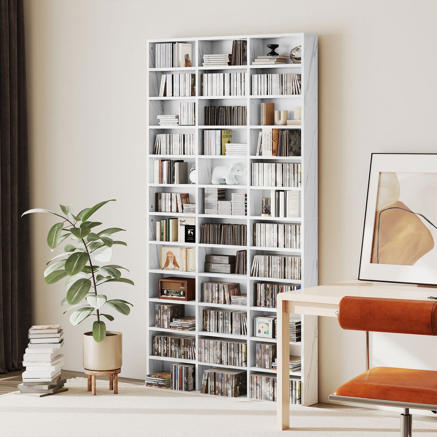 DVD CD Media Storage Rack, Video Display Unit, Marble Effect