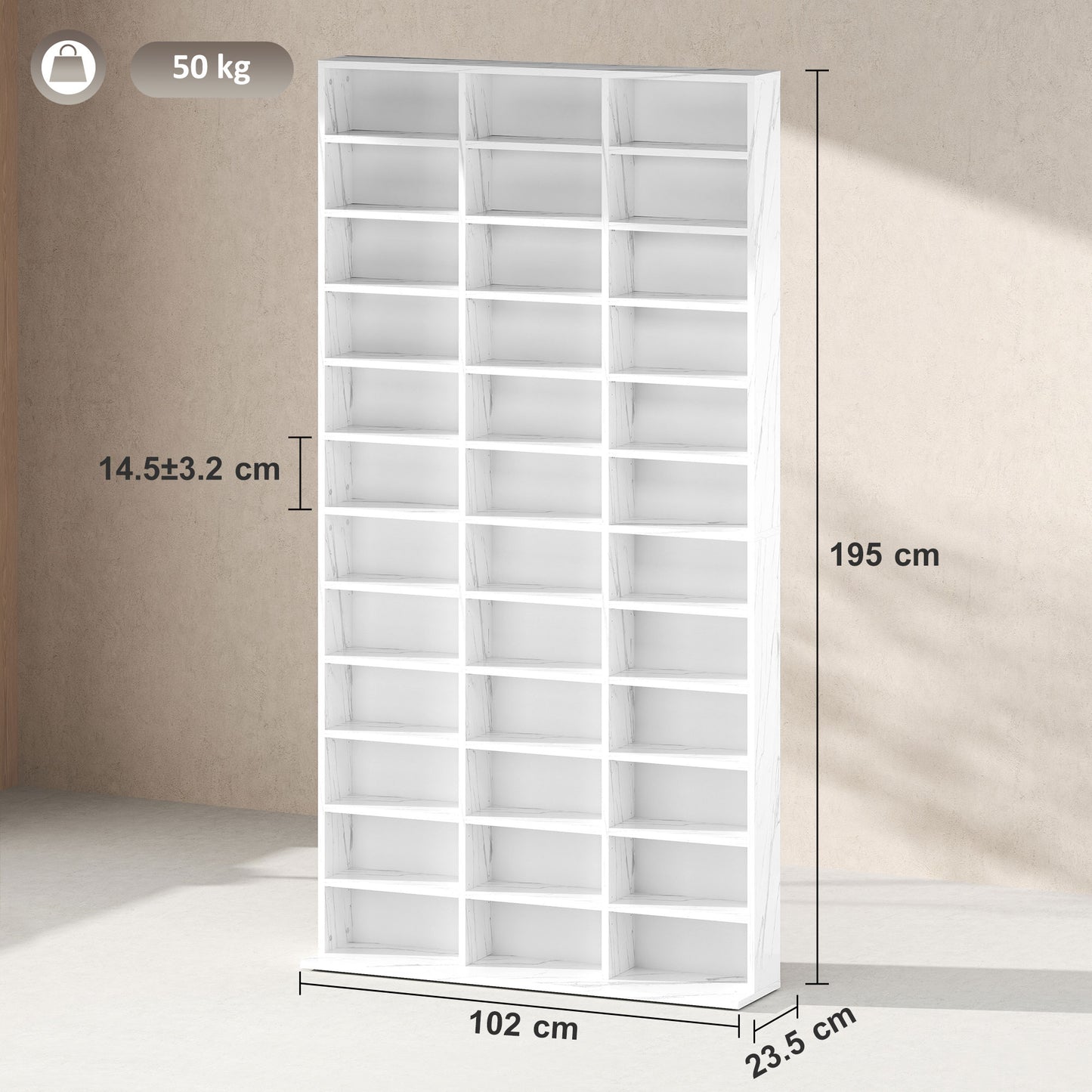 DVD CD Media Storage Rack, Video Display Unit, Marble Effect