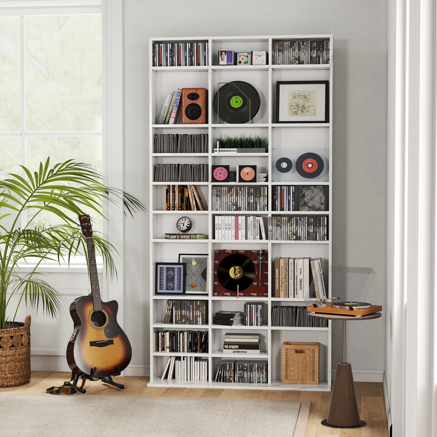 DVD CD Media Storage Rack, Video Display Unit, Marble Effect