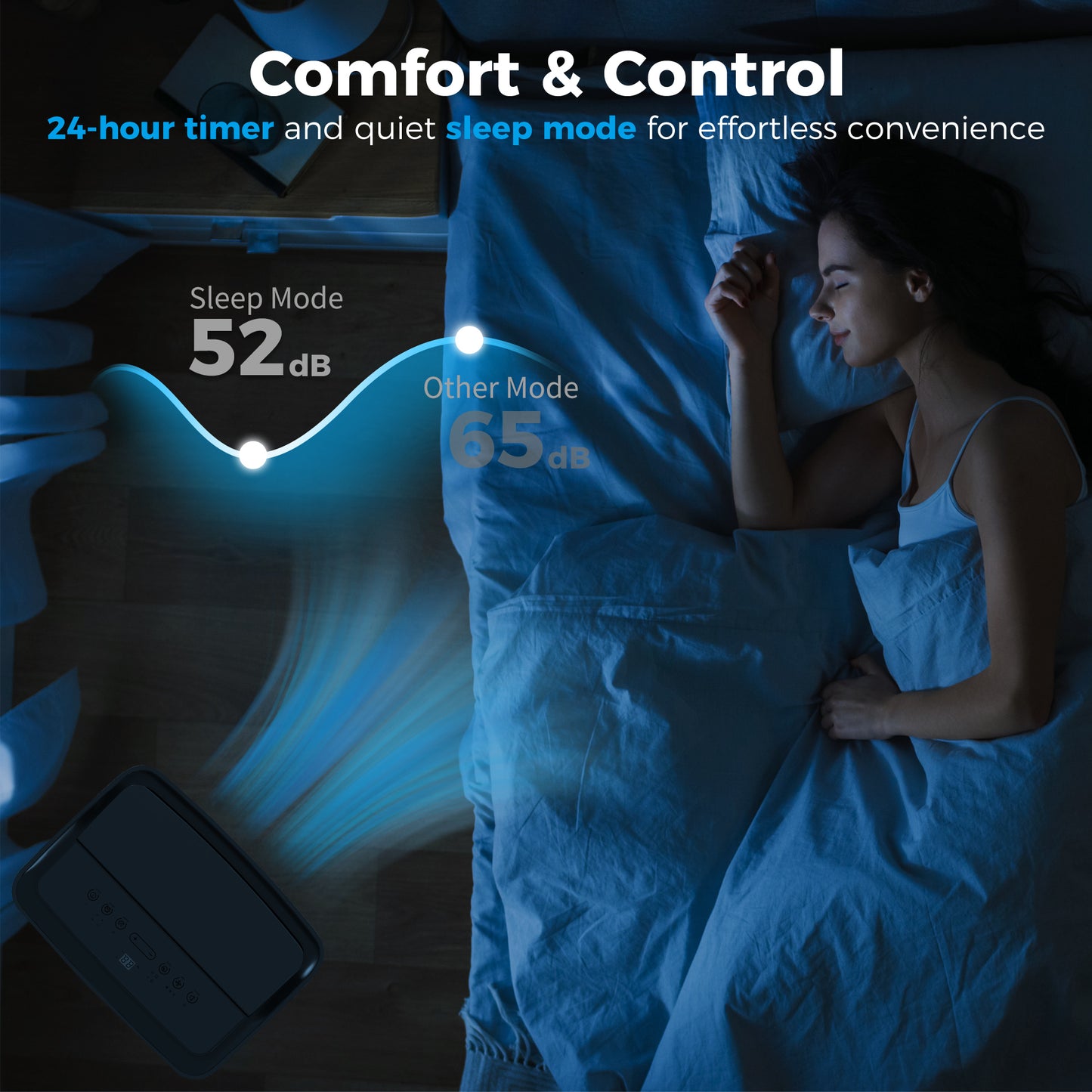 12,000 BTU Portable Air Conditioner Unit with Remote, 24H Timer, 35m²