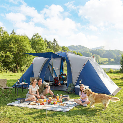 Family Camping Tent 3000mm Waterproof 8-12 Person Navy Blue