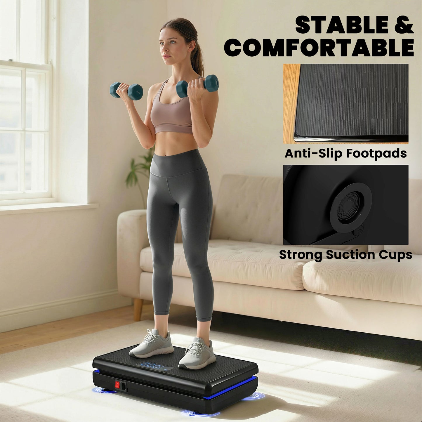 Vibration Plate Exercise Machine with 120 Speed Levels, 5 Programs