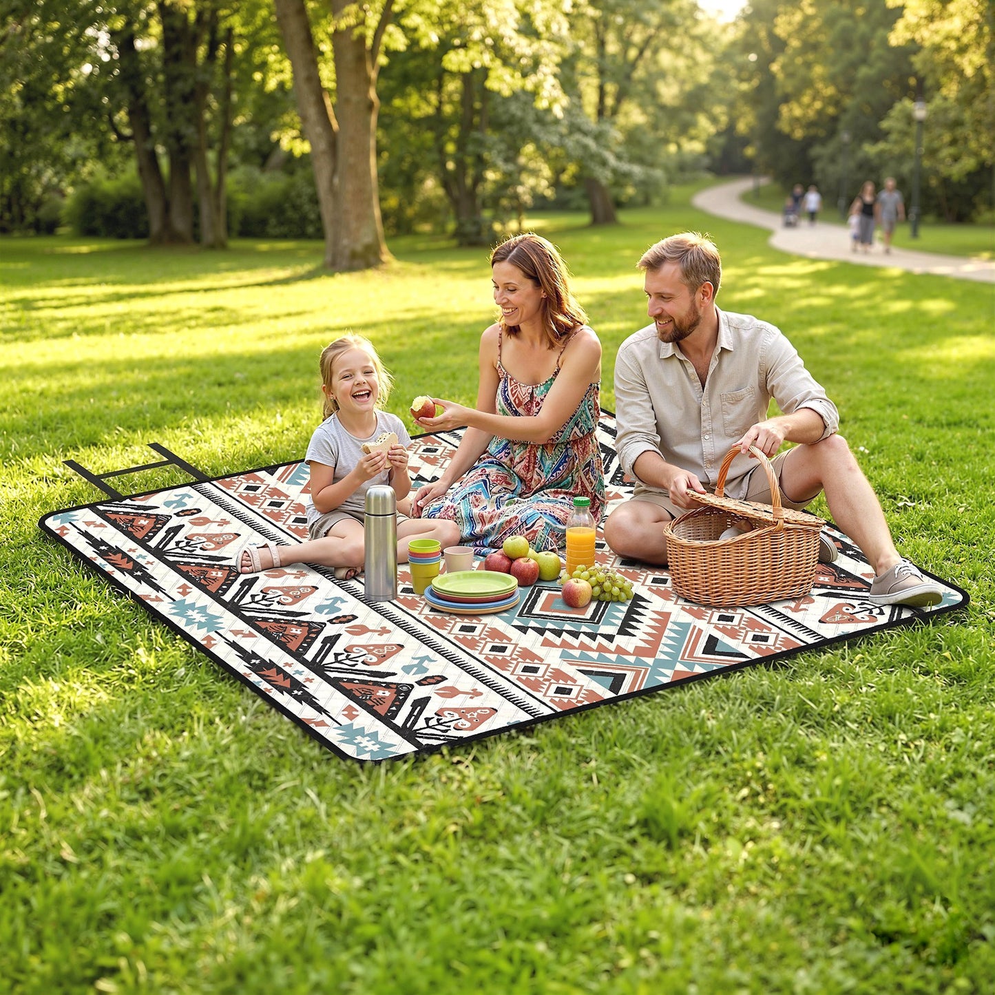Picnic Blanket, 200x200CM Beach Blanket Outdoor Picnic Mat