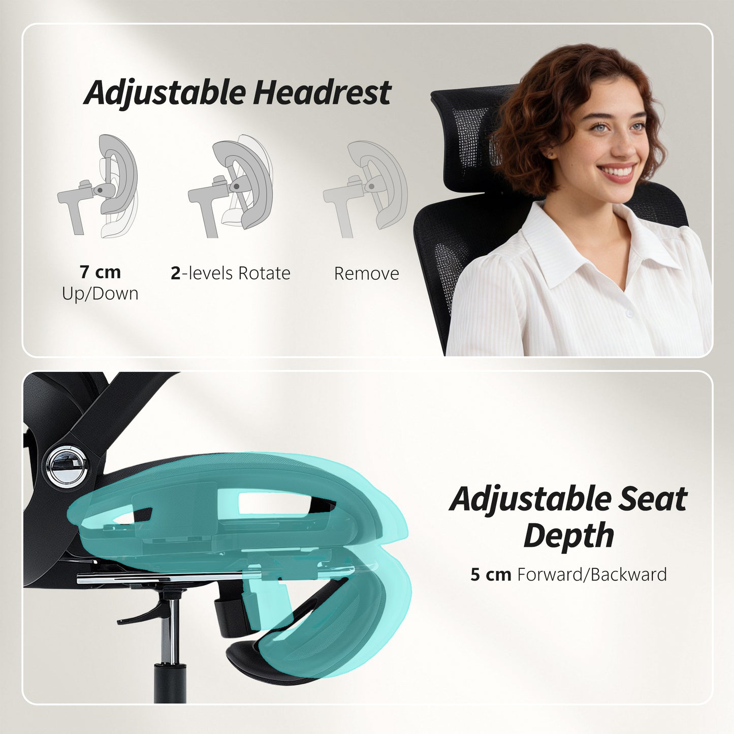 Ergonomic Office Chair, Mesh Desk Chair with Lumbar Support, Footrest