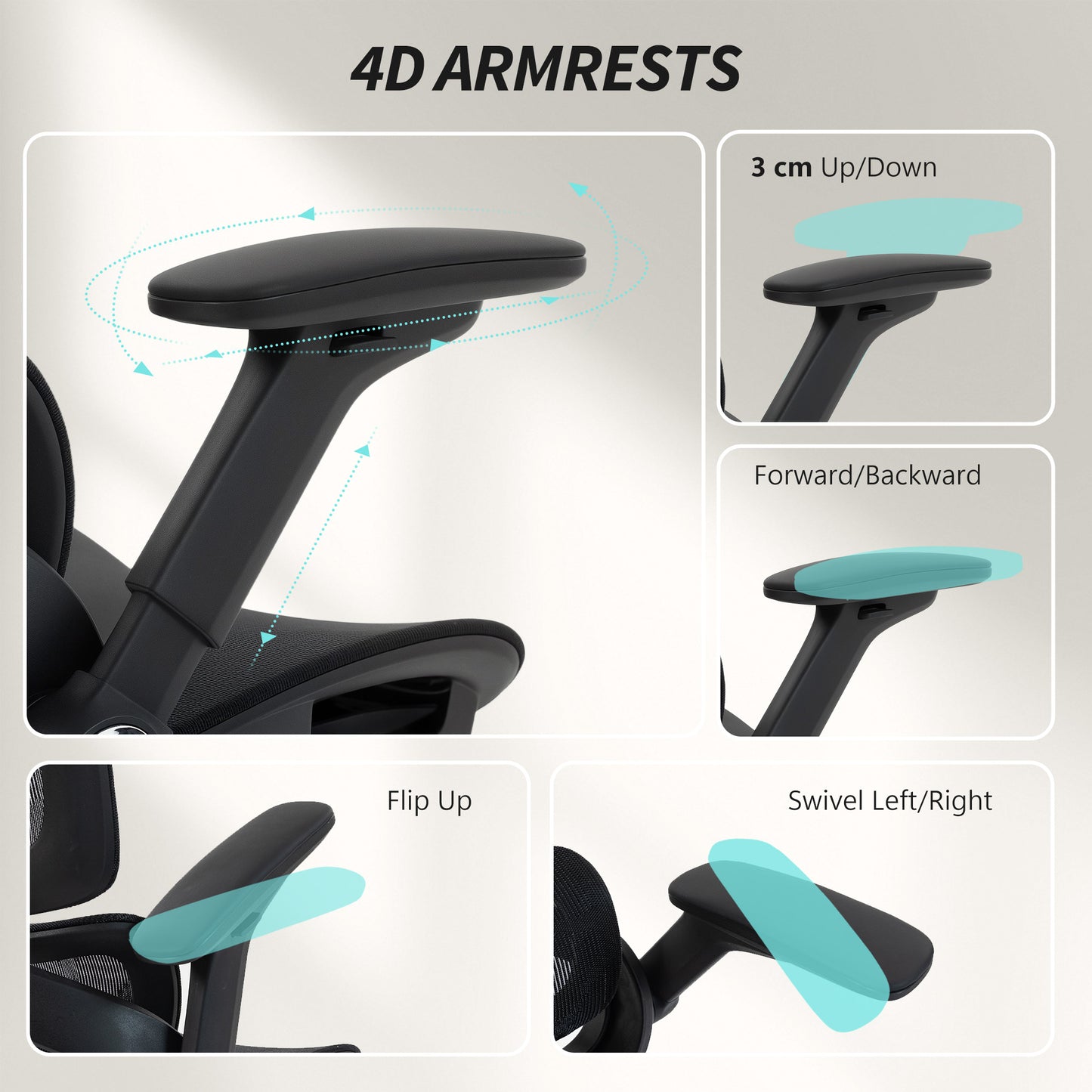 Ergonomic Office Chair, Mesh Desk Chair with Lumbar Support, Footrest