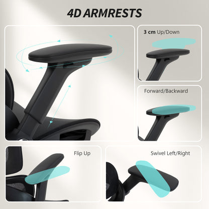 Ergonomic Office Chair, Mesh Desk Chair with Lumbar Support, Footrest
