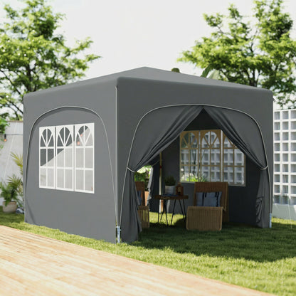 3 x 3(m) UPF50+ Pop Up Gazebo with Sides and Carry Bag, Dark Grey