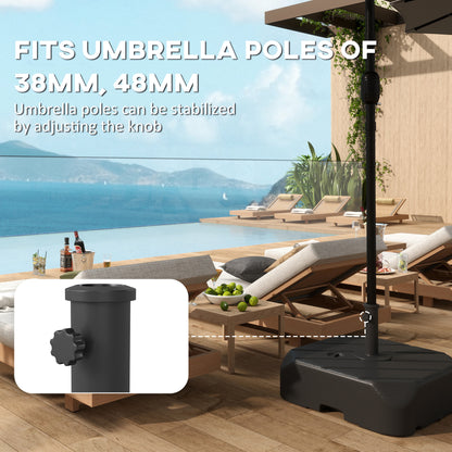 Garden Parasol Base with Wheels, Parasol Stand for 38/48 mm Pole