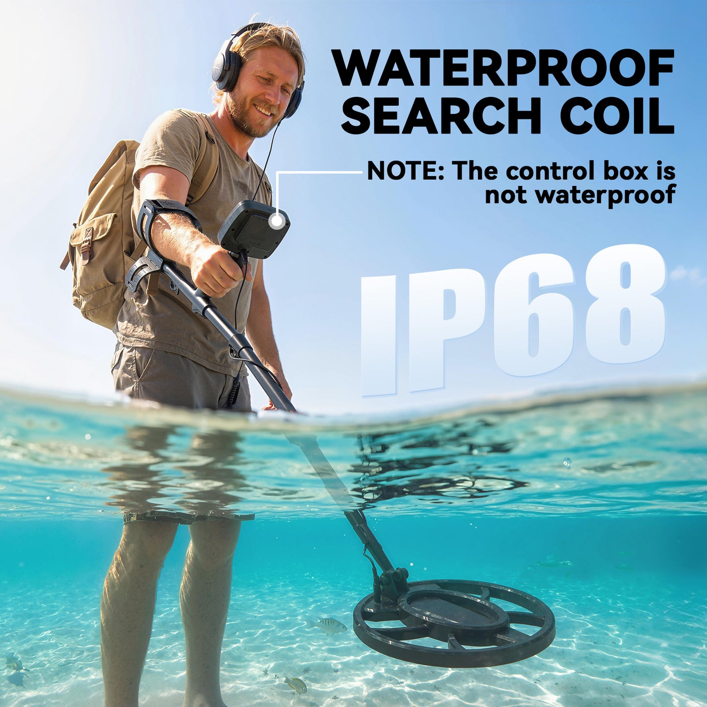 5 Modes Metal Detector for Adults with IP68 Waterproof Search Coil