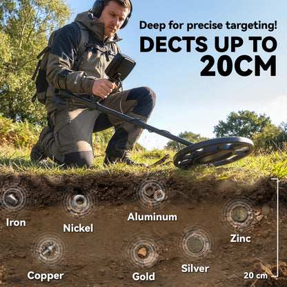 5 Modes Metal Detector for Adults with IP68 Waterproof Search Coil