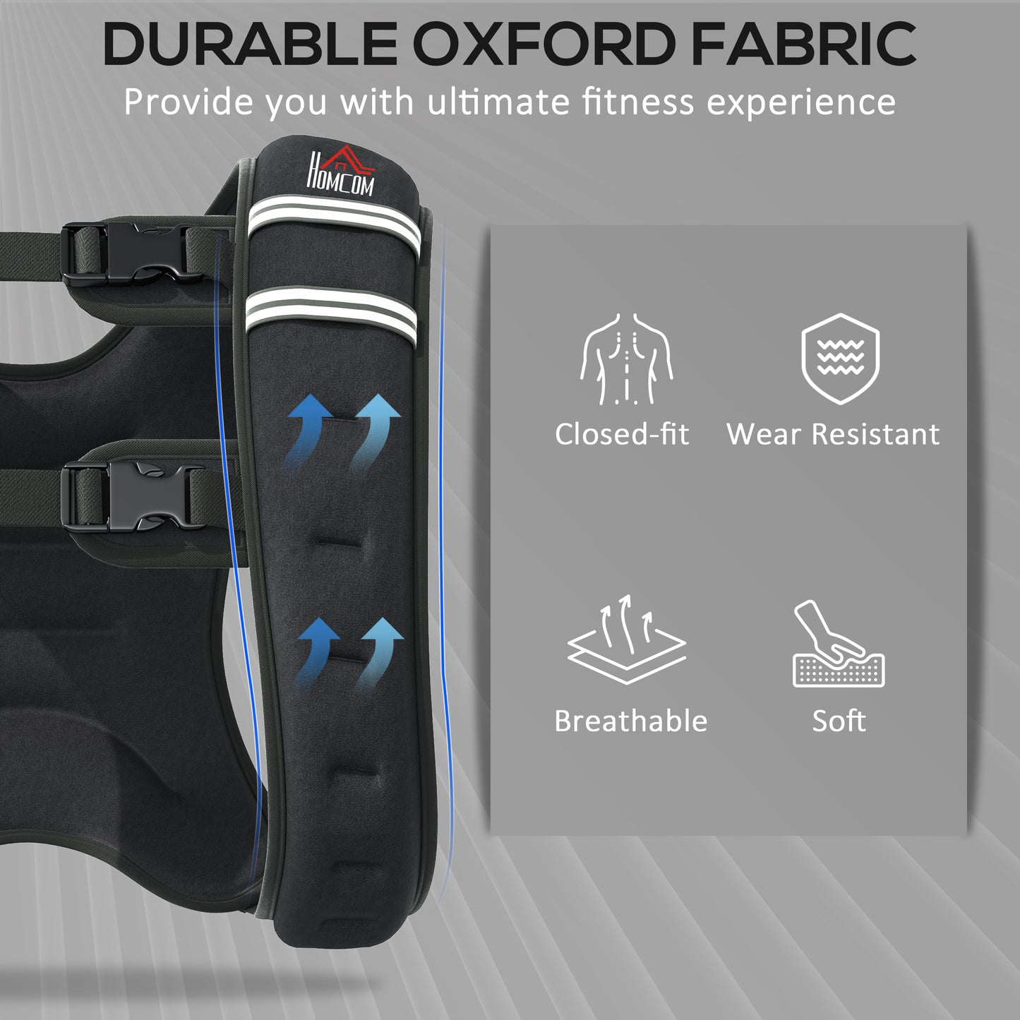 8KG Weighted Vest with Adjustable Straps, Pocket, Reflective Strips
