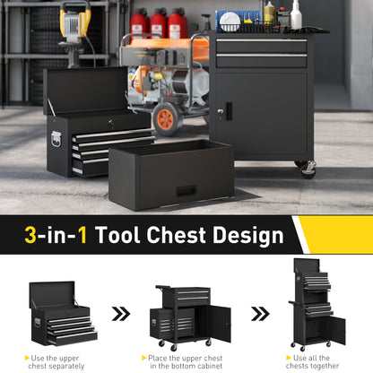 Tool Cabinet with 6 Drawers, 3-in-1 Rolling Tool Chest with Wheels