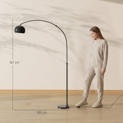 Arc Floor Lamp for Living Room, Free Standing Tall Lamp, Black