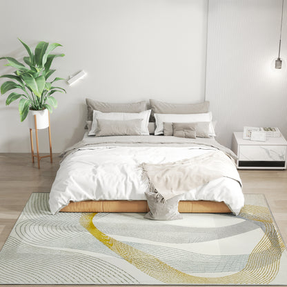 Machine Washable Rug, Allergy-Friendly Floor Carpet, Cream White