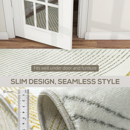 Machine Washable Rug, Allergy-Friendly Floor Carpet, Cream White