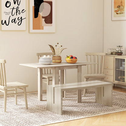 Folding Dining Table Extendable Kitchen Table Drop Leaf Table for 2-4