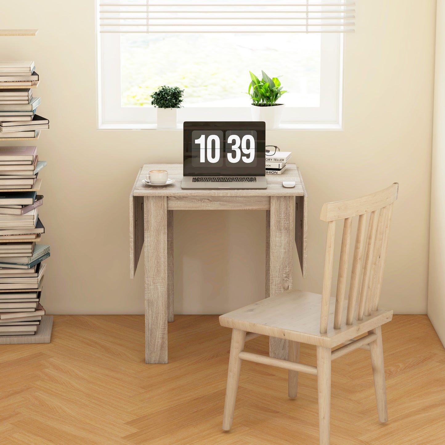Folding Dining Table Extendable Kitchen Table Drop Leaf Table for 2-4