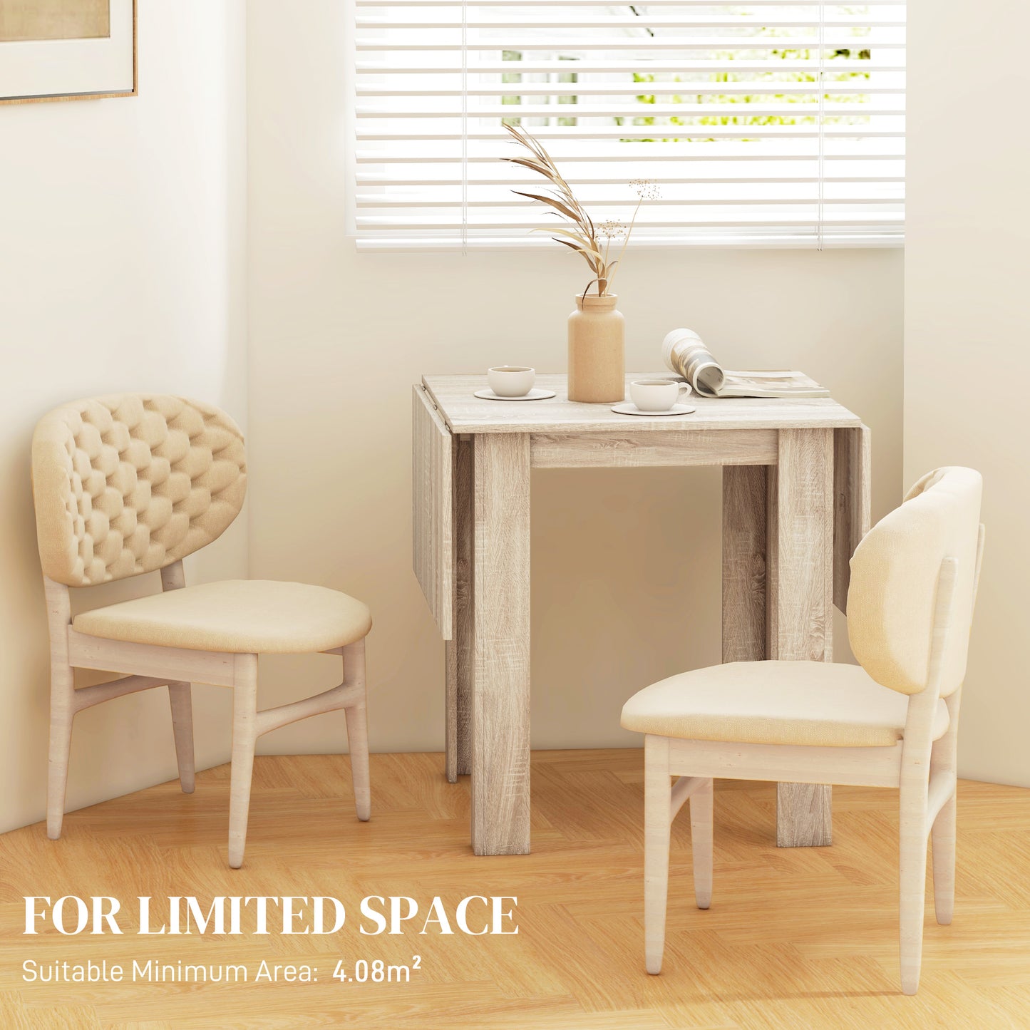 Folding Dining Table Extendable Kitchen Table Drop Leaf Table for 2-4