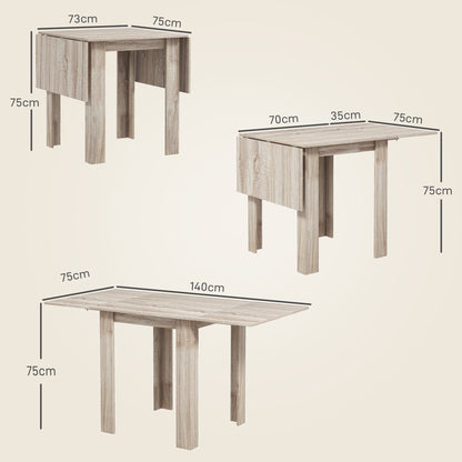 Folding Dining Table Extendable Kitchen Table Drop Leaf Table for 2-4