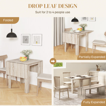 Folding Dining Table Extendable Kitchen Table Drop Leaf Table for 2-4