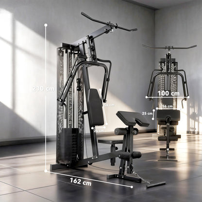 Multi Gym with Adjustable Seat & Back, 45kg Weight Stack
