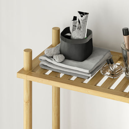 Bamboo Over Toilet Storage Unit with 3 Slatted Shelves, Natural