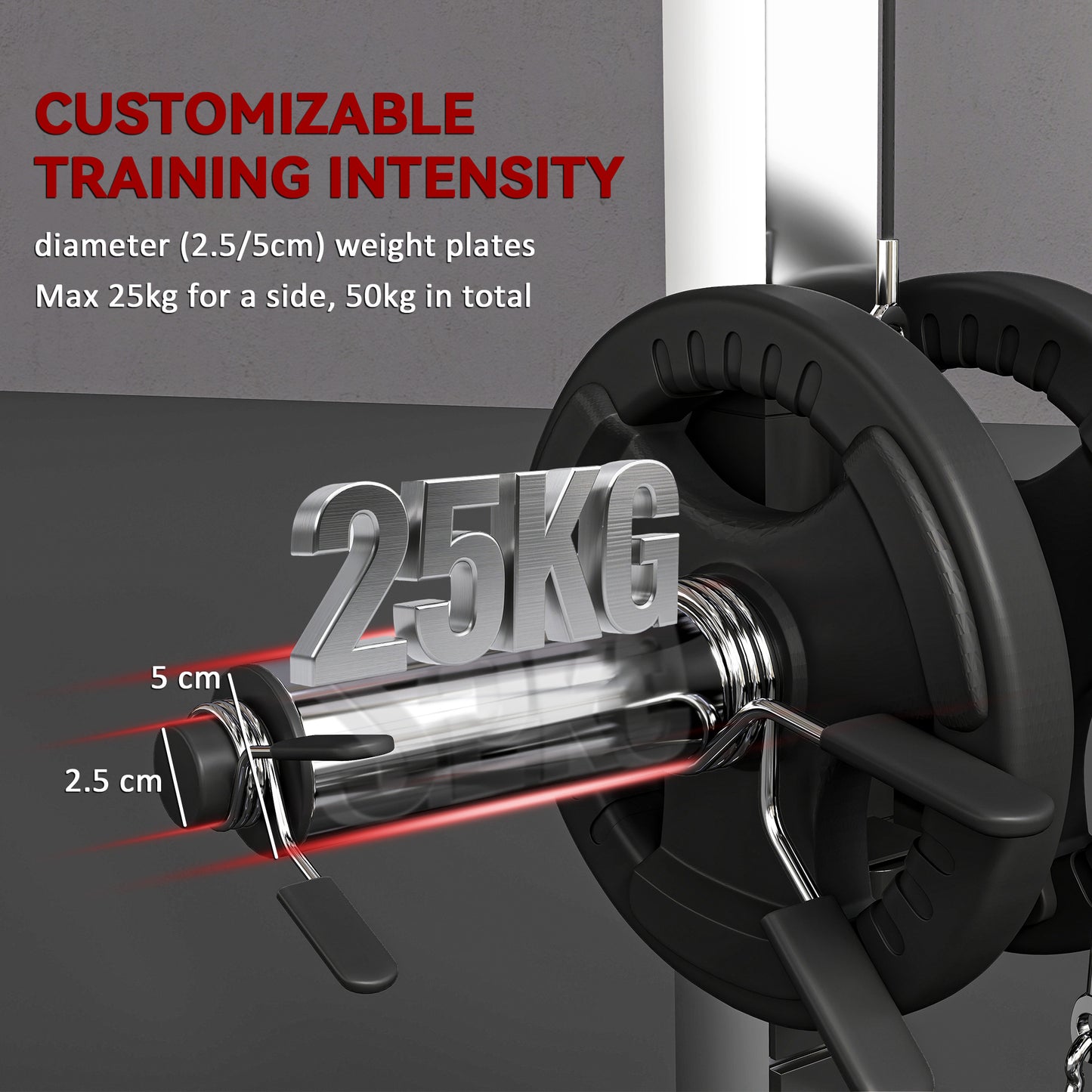 Cable Crossover Machine with Pulley System, Squat Rack