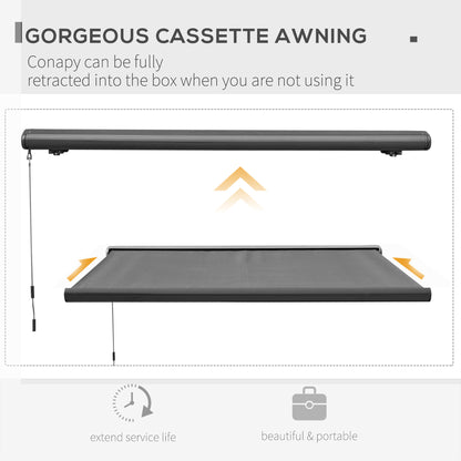 DIY Retractable Canopy with Remote Controller for Patio, Grey