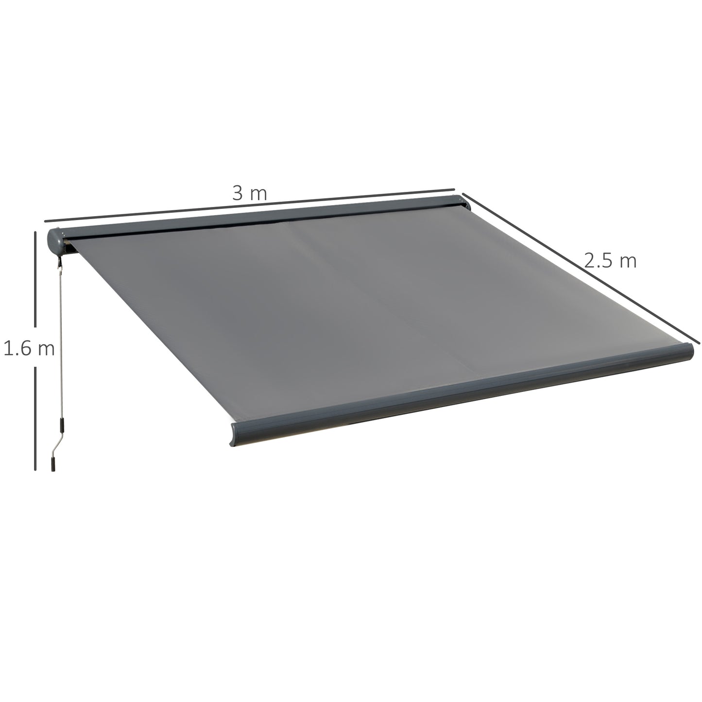 DIY Retractable Canopy with Remote Controller for Patio, Grey
