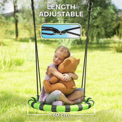 Kid Nest Swing Seat, 60cm Diameter Round Saucer Swing Set, Black