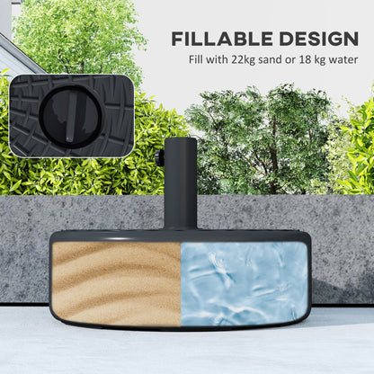 Parasol Base 22kg Sand Filled for 38/48mm Poles Black