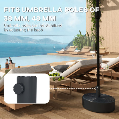 Parasol Base 22kg Sand Filled for 38/48mm Poles Black