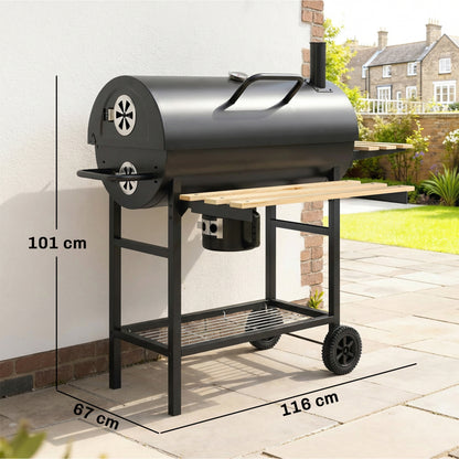 Charcoal Grill, Charcoal BBQ Grill with Foldable Shelves