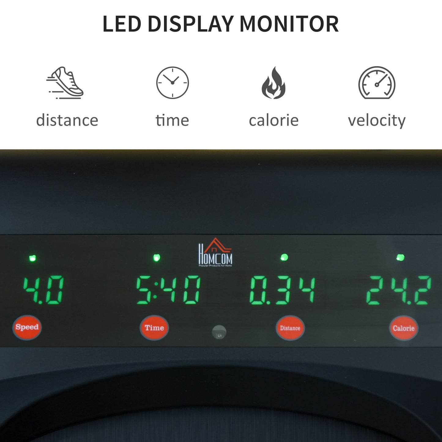 Foldable Walking Machine Treadmill 1-6km/h with LED Display & Remote Control Exercise Fitness for Home