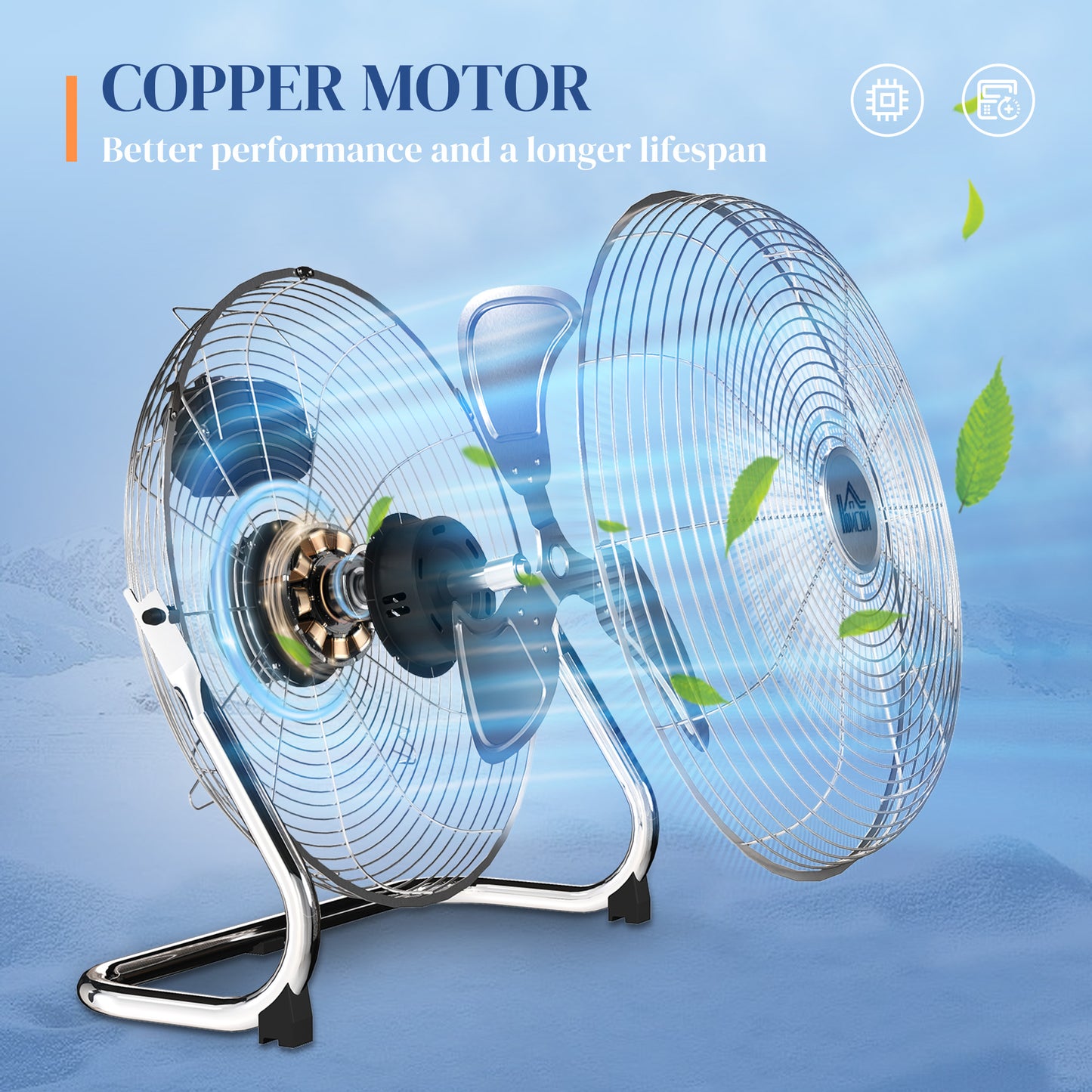 Electric Portable Table Fan with Powerful Airflow, Silver Tone