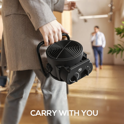 Portable Ceramic Electric Heater, 1500W Fan Space Heater, Black