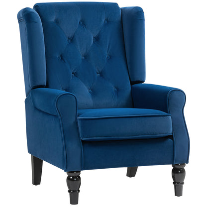 Accent Armchair Home Furniture Retro Tufted Club Fabric Blue