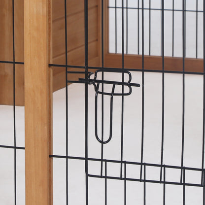 Rabbit Hutch, Guinea Pig House Outdoor Cage w/Openable Top, Yellow