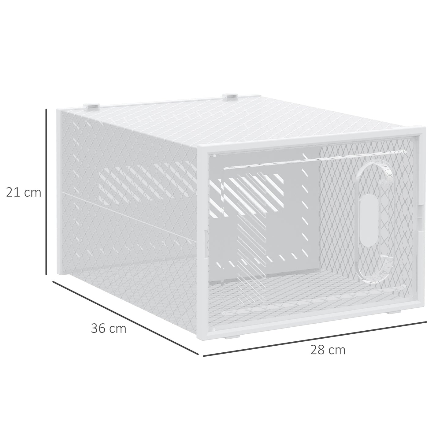 8PCS Stackable Clear Plastic Shoe Storage Box for UK/EU Size 12/46