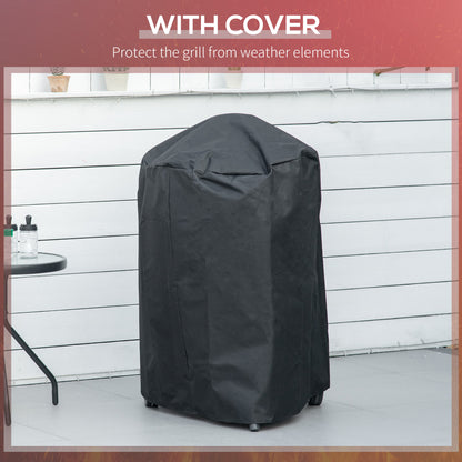 Portable Kettle Charcoal Grill BBQ Smoker w/ Cover, Lid, & Thermometer