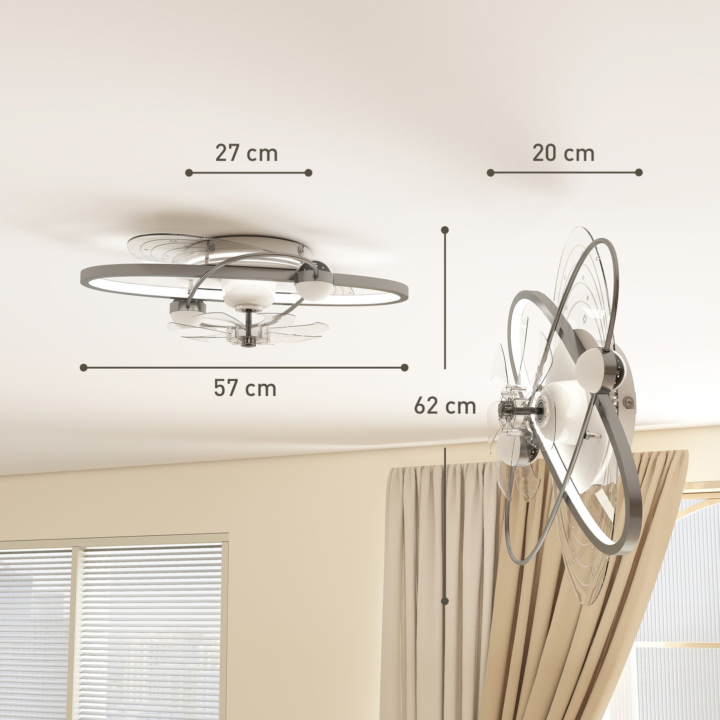 Ceiling Fan with Light and Remote & App Control LED Ceiling Fan Light