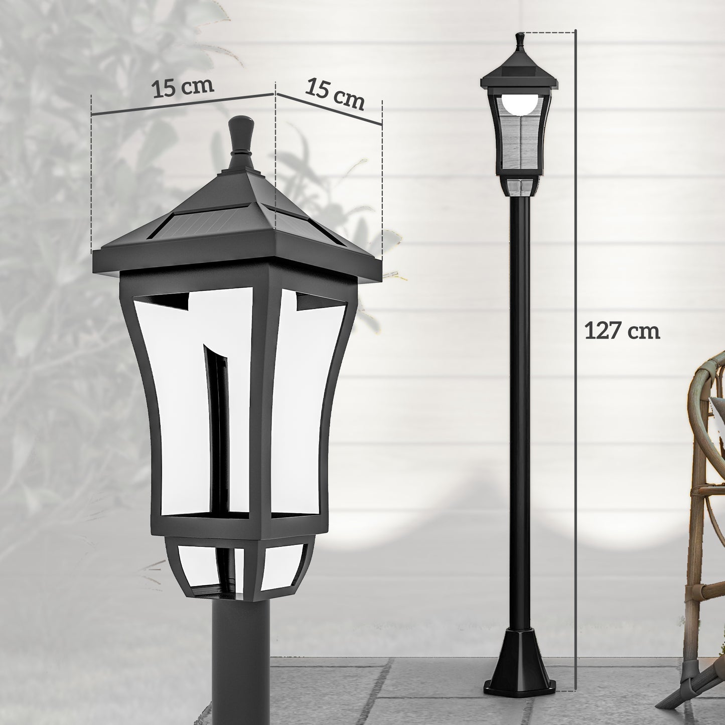 1.3 m LED Garden Lamp Post Light, Waterproof IP44, Cool White