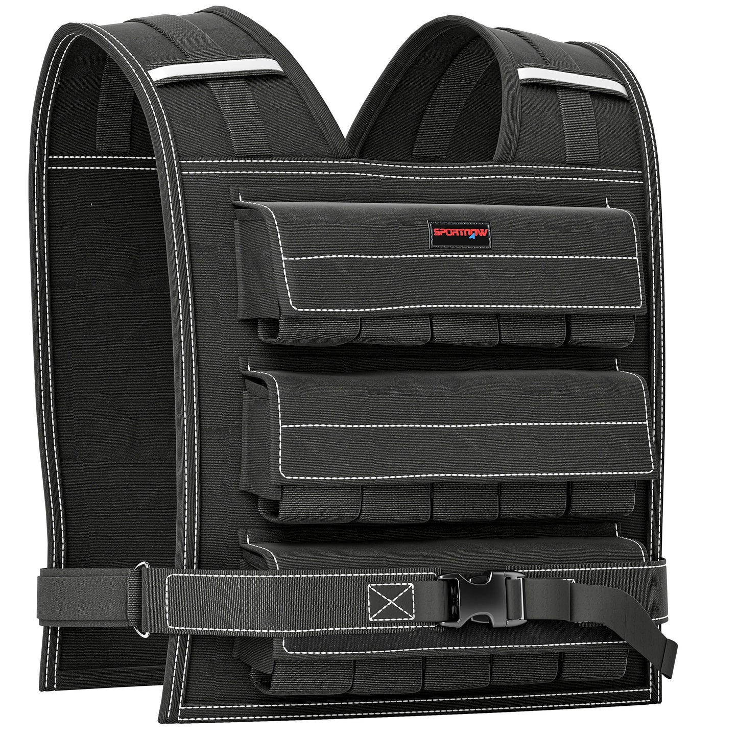 15KG Adjustable Weighted Vest with 15 Metal Weights, Running Weight Vest