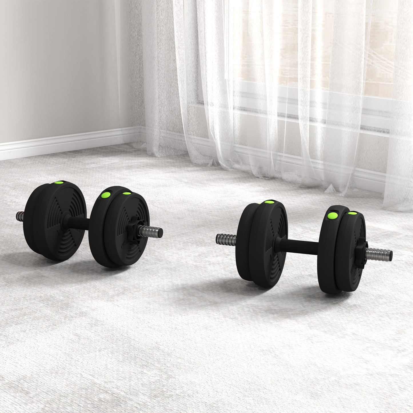 15KG Adjustable Dumbbells Weight Barbell & Dumbbells Set, Free Weights Set for Home Gym Strength Training