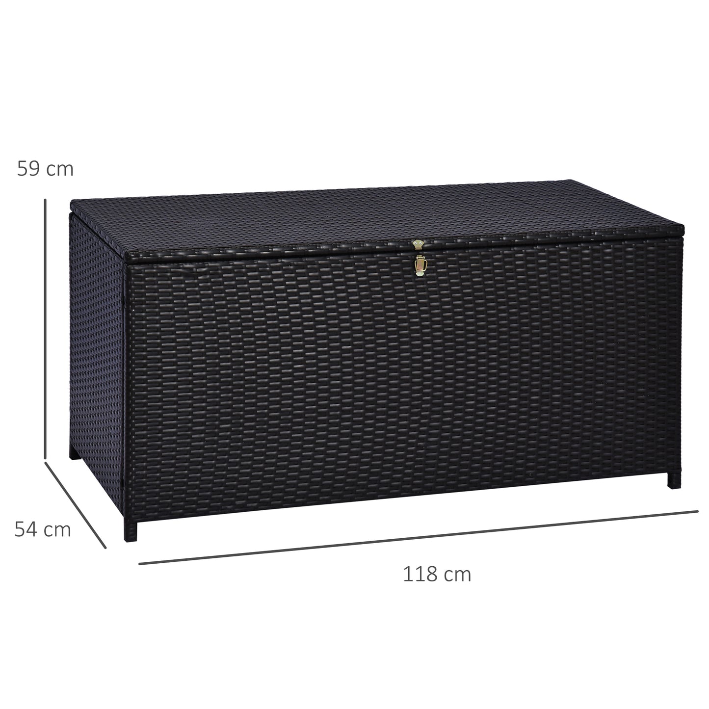 Large Rattan Storage Box Garden Chest Wicker Outdoor Cabinet Deck Shed