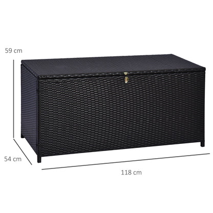 Large Rattan Storage Box Garden Chest Wicker Outdoor Cabinet Deck Shed