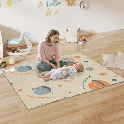 Baby Play Mat, Double Sided Crawling Mat, Astronaut & Planet Theme