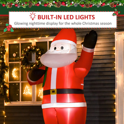 8ft Lighted Christmas Inflatable Santa Claus Gift Bag Yard Decoration